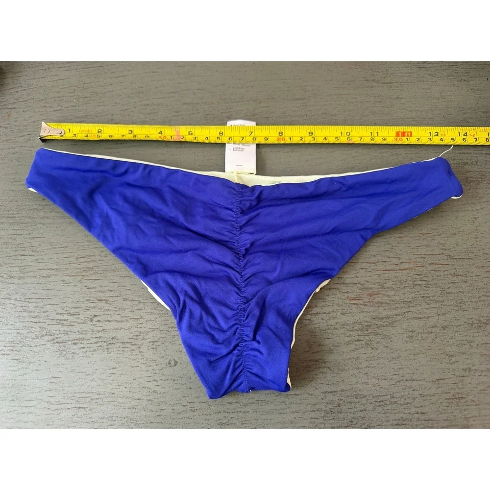 L*Space Bitsy Cut Bikini Bottom Cobalt Blue Ruched Cheeky XS NWOT